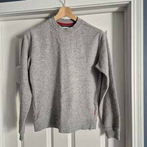 Topo Designs Sweater Mens Small Gray Wool Blend Global Crewneck Pullover Hiking